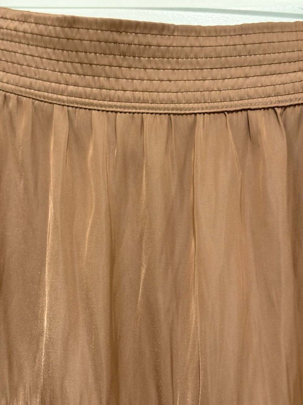 Rachel Zoe Maxi Skirt Brown Crinkled Tiered Elastic Waist - Picture 3 of 15